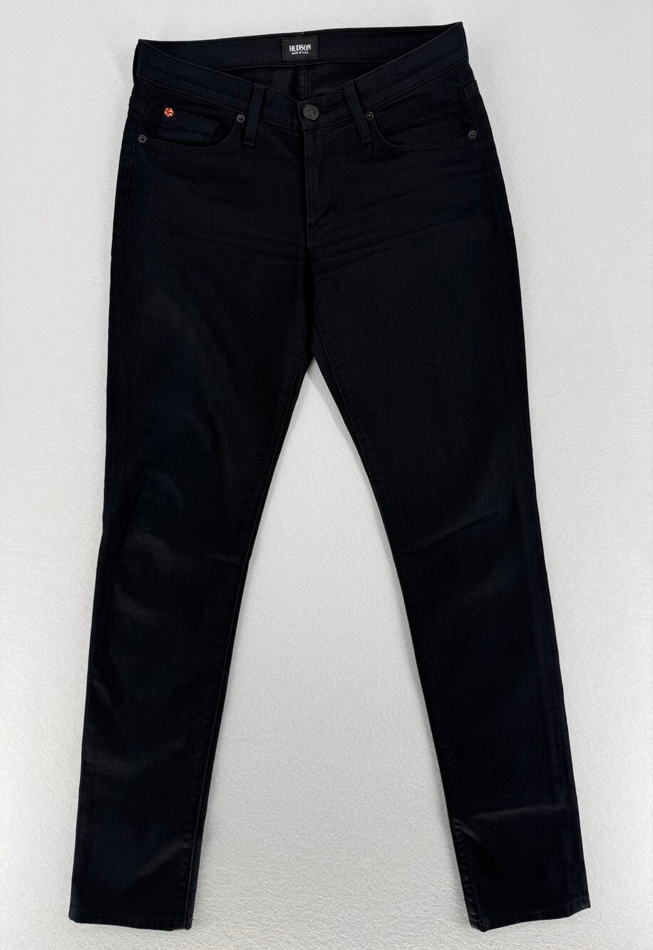 Hudson Colette Mid Rise Skinny Jeans Womens 27 Black Stretch Made USA